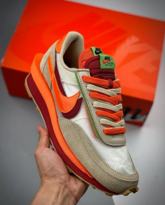 Replicashoes ru CLOT x sacai x Nike LDWaffle Orange Blaze