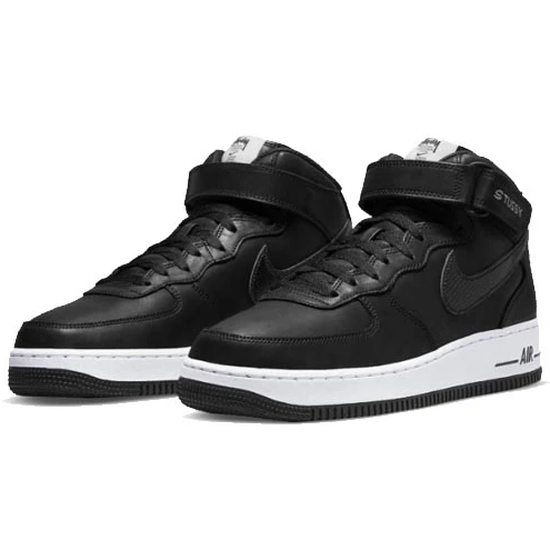 Nike Air Force 1 Mid Black Luxe Leather