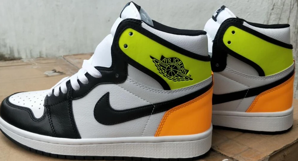 Nike Air Jordan 1 Black Yellow Orange-1