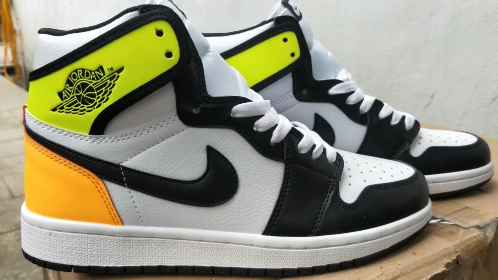 Nike Air Jordan 1 Black Yellow Orange-1
