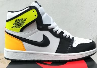 Nike Air Jordan 1 Black Yellow Orange-1