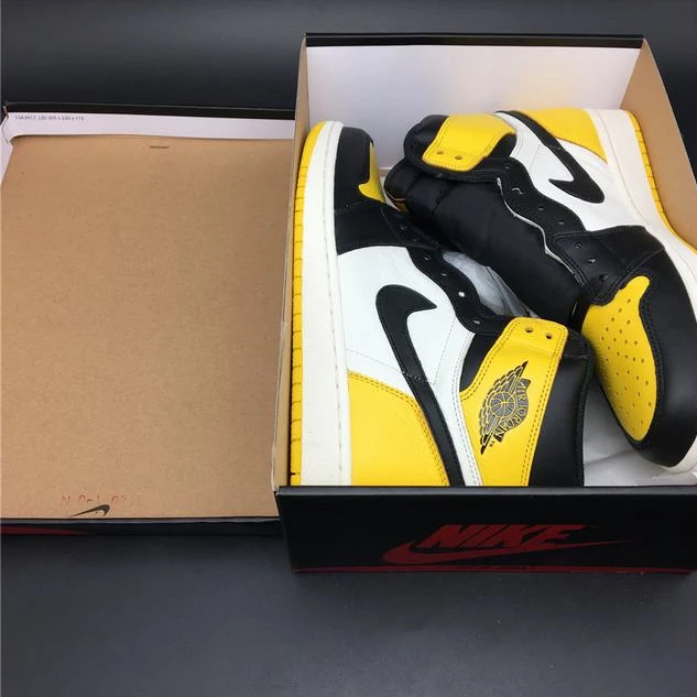 Nike Air Jordan 1 Retro Yellow Toe Black White-1