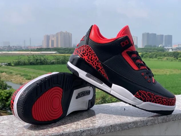 Nike Air Jordan 3 Black Red Crack-1