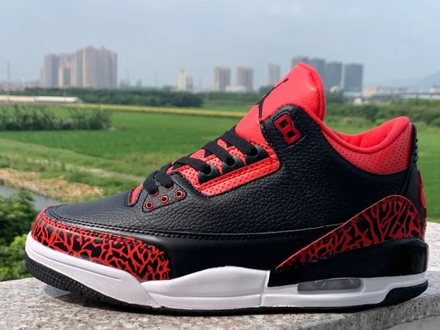 Nike Air Jordan 3 Black Red Crack-1