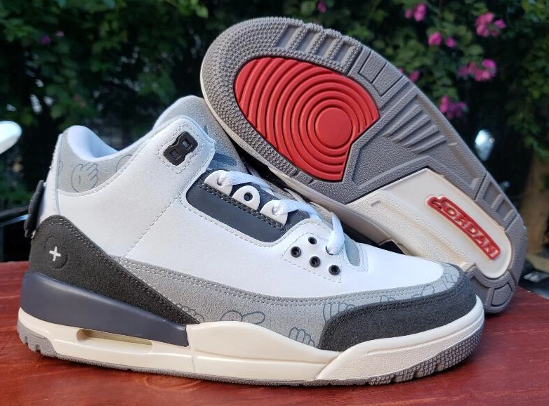 Nike Air Jordan 3 White Black Gray-1