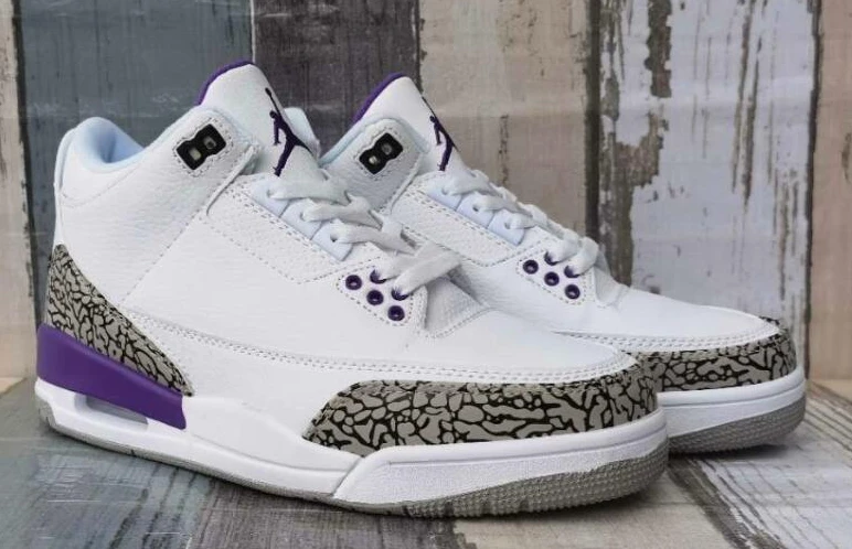 Nike Air Jordan 3 White Purple-1