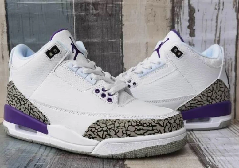 Nike Air Jordan 3 White Purple-1