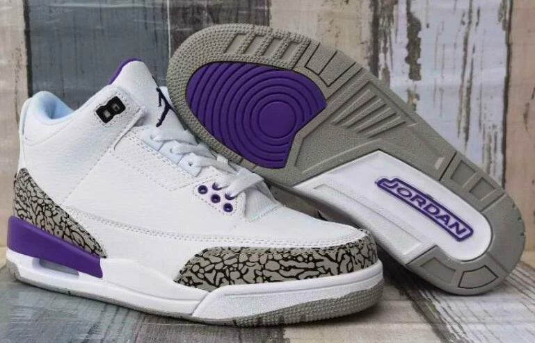 Nike Air Jordan 3 White Purple-1