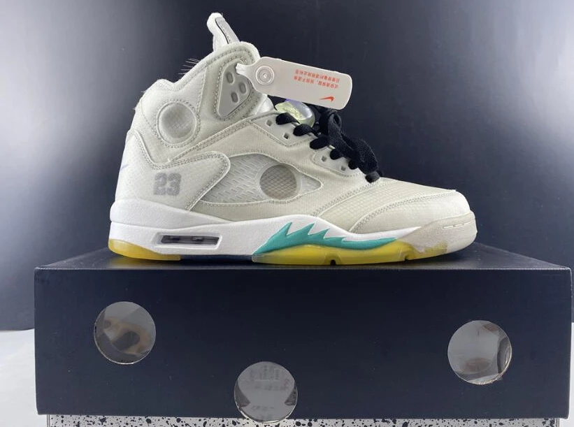 Off-White X Air Jordan 5 White Green