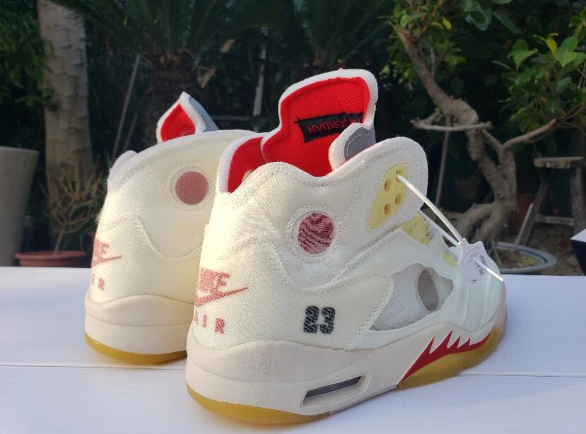 Off White X Air Jordan 5 White Red