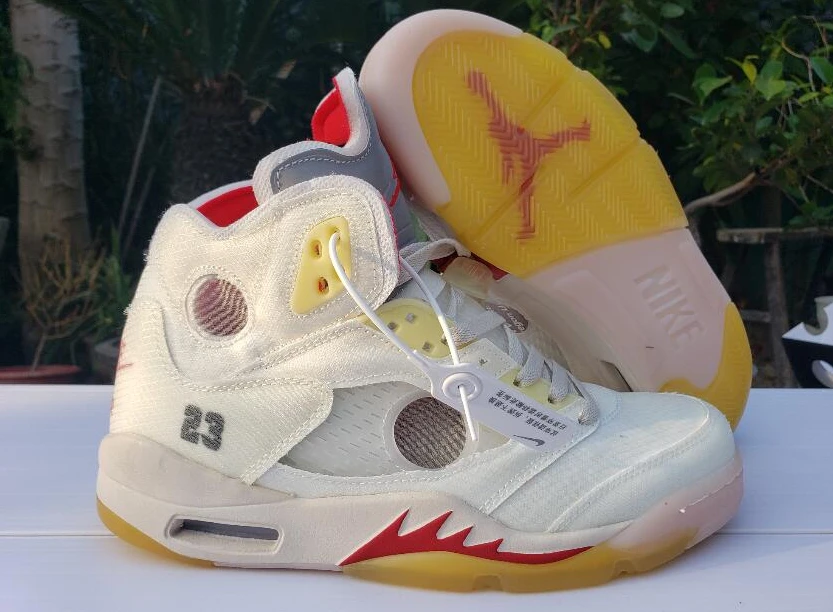 Off White X Air Jordan 5 White Red