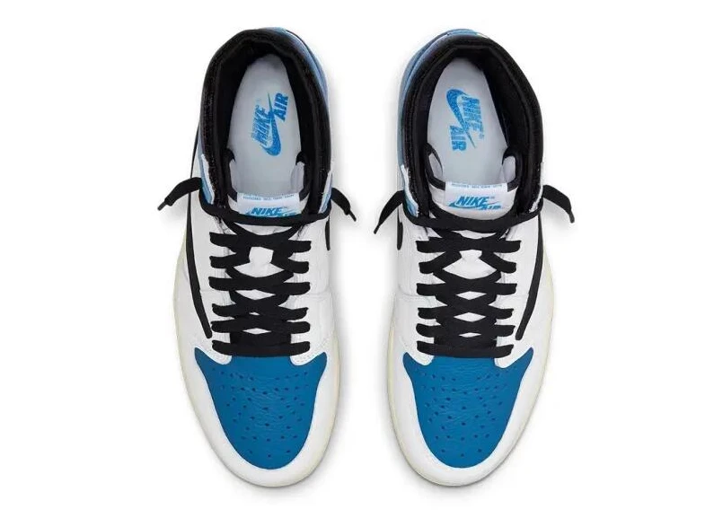 TS x Fragment x Air Jordan 1 White Blue