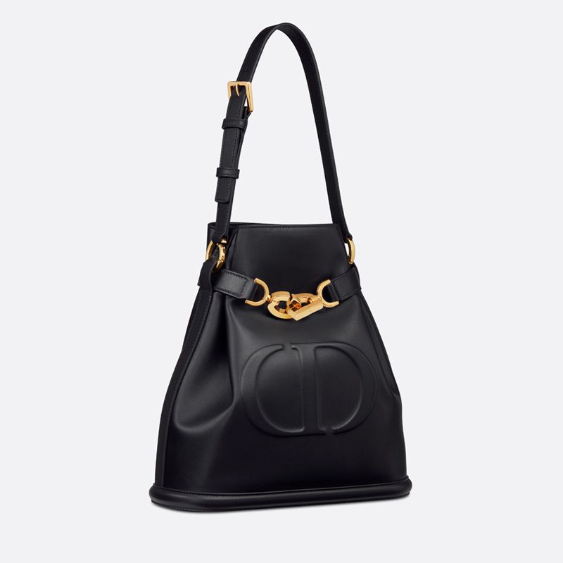 Medium C'est Dior Bag CD-Embossed Calfskin Black Hot Sale