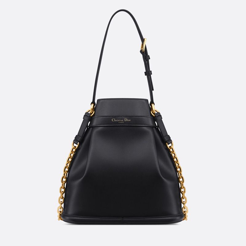 Medium C'est Dior Bag CD-Embossed Calfskin Black Hot Sale