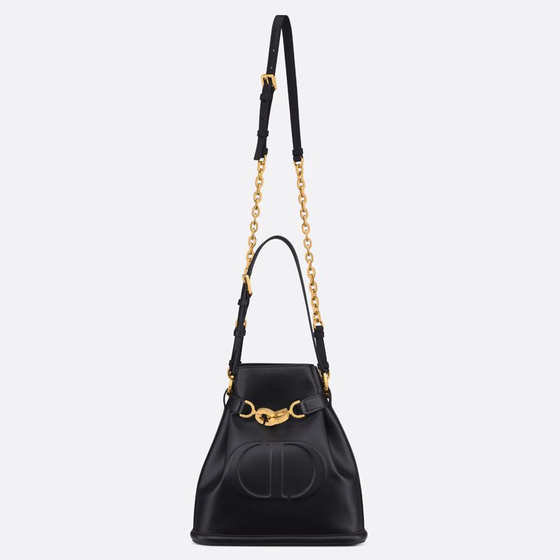 Medium C'est Dior Bag CD-Embossed Calfskin Black Hot Sale