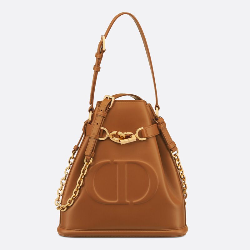 Hot Medium C'est Dior Bag CD-Embossed Calfskin Brown