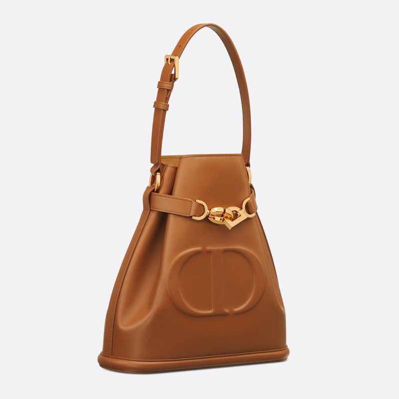 Hot Medium C'est Dior Bag CD-Embossed Calfskin Brown