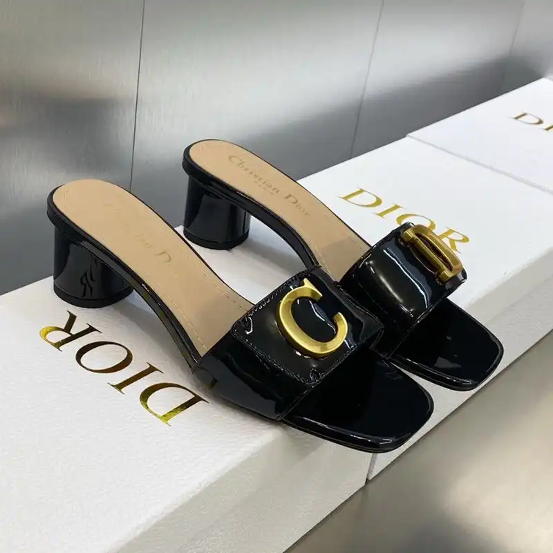 Affordable Hot C'est Dior Slides Women Patent Leather Black