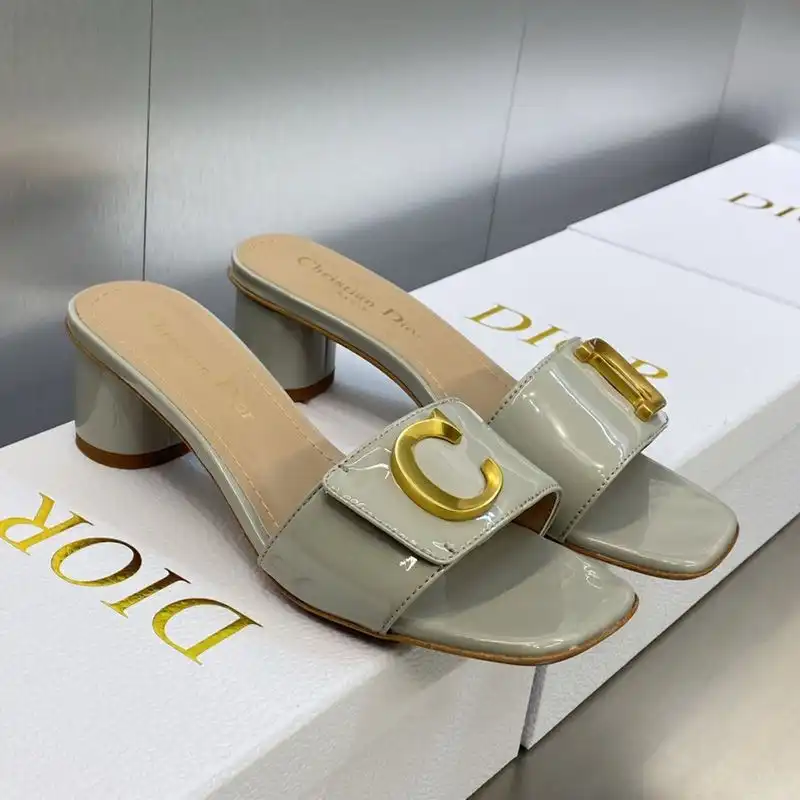 Affordable Hot C'est Dior Slides Women Patent Leather Grey