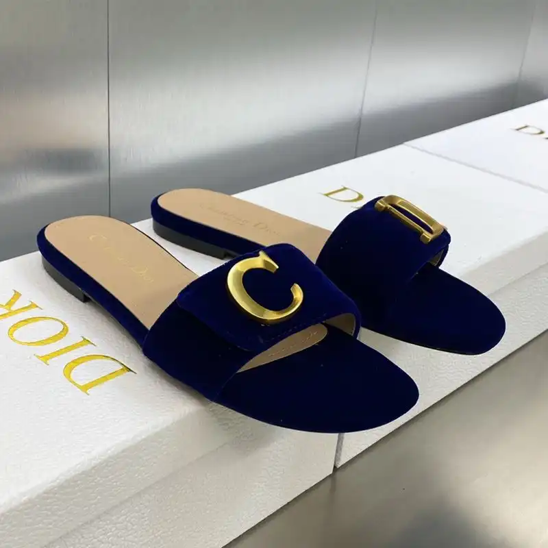 Hot C'est Dior Slides Women Velvet Blue