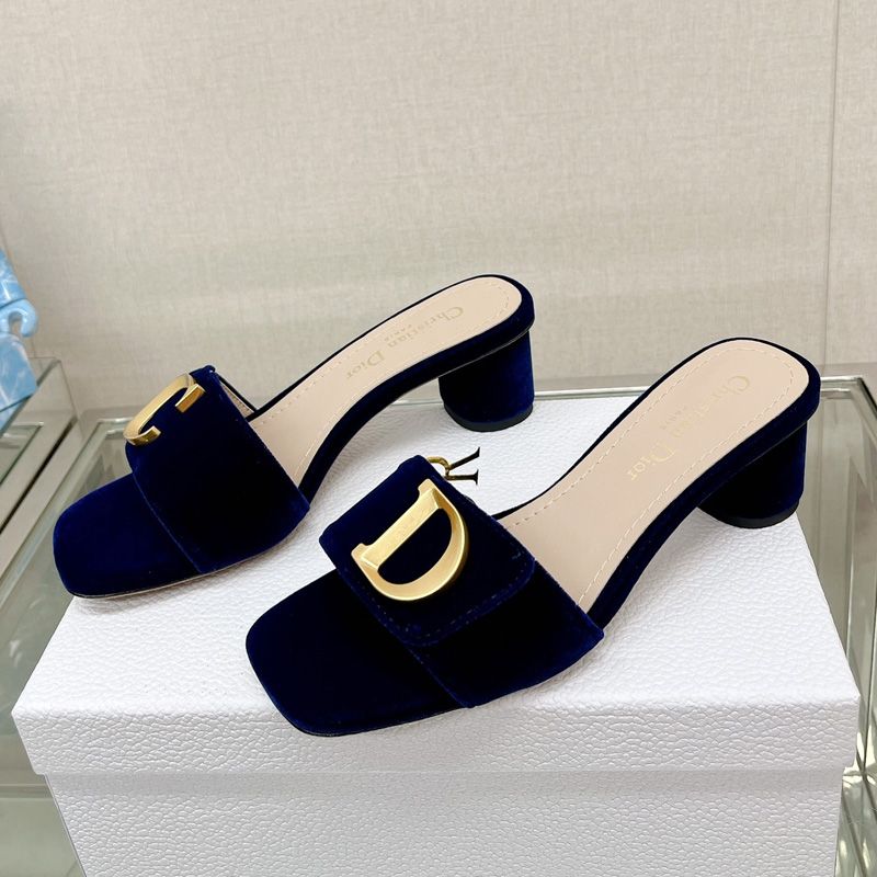 Hot C'est Dior Slides Women Velvet Blue