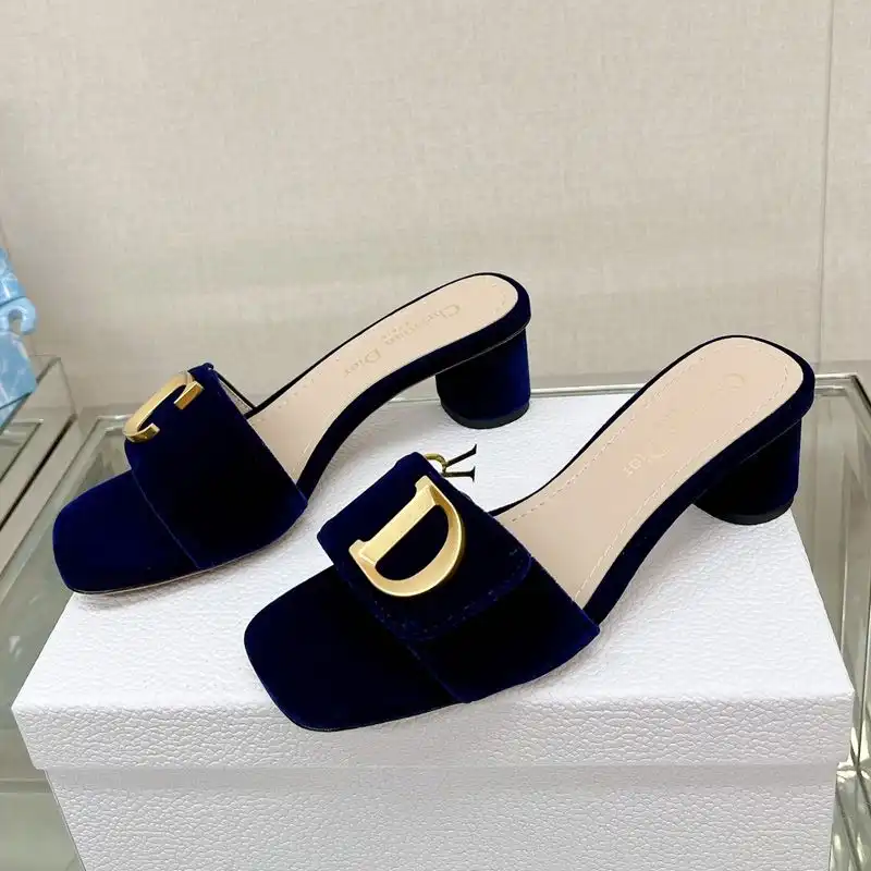 Affordable Hot C'est Dior Slides Women Velvet Blue