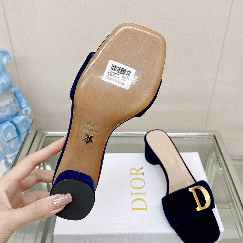 Hot C'est Dior Slides Women Velvet Blue