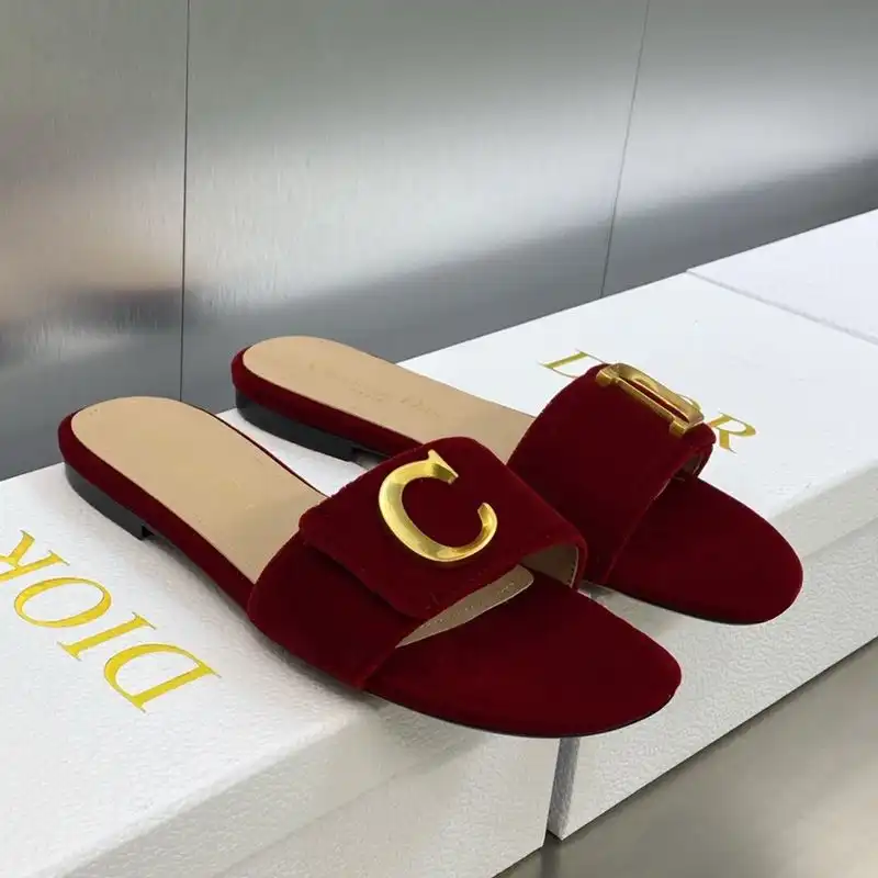 Hot C'est Dior Slides Women Velvet Red