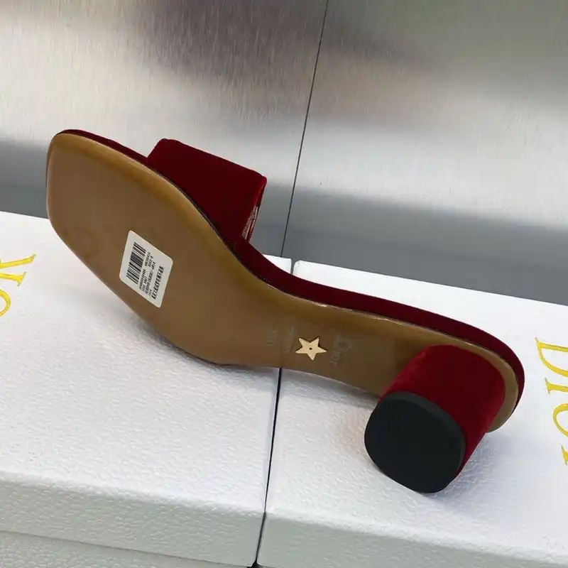 Affordable Hot C'est Dior Slides Women Velvet Red