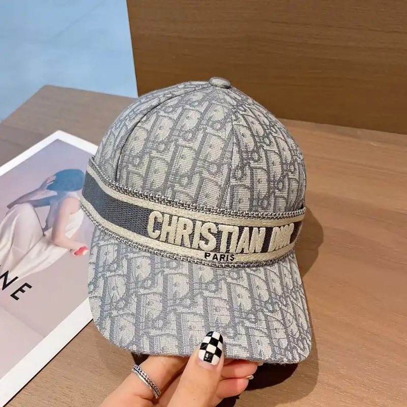 Cheap Hot Christian Dior Baseball Cap D-Oblique Motif Cotton Grey