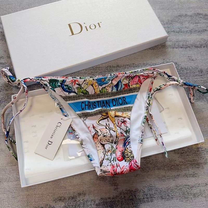 Hot Christian Dior Bikini Women D-Constellation Motif Lycra White