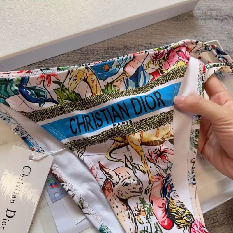 Hot Christian Dior Bikini Women D-Constellation Motif Lycra White