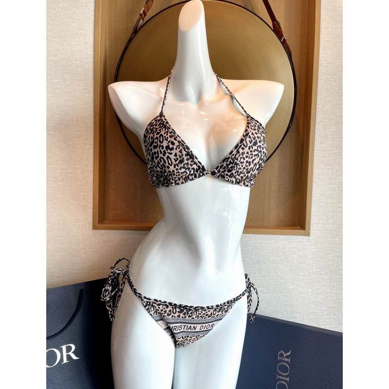 Christian Dior Bikini Women Mizza Motif Lycra Beige Hot Sale