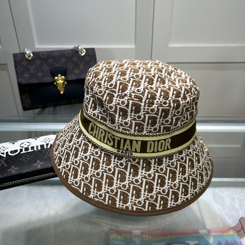 Christian Dior Bucket Hat D-Oblique Motif Canvas Brown Hot Sale