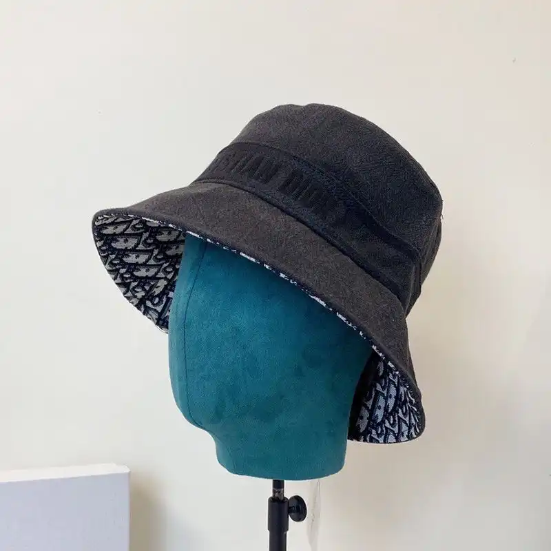 Hot Christian Dior Bucket Hat Oblique Motif Denim Black