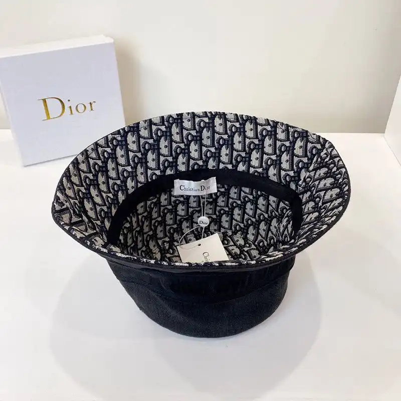 Cheap Christian Dior Bucket Hat Oblique Motif Denim Black