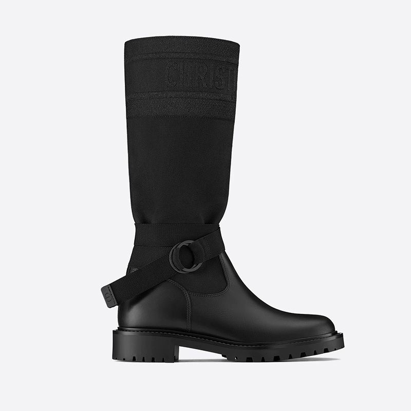 Christian Dior D-Major Boots Women Technical Fabric and Calfskin Black Hot Sale