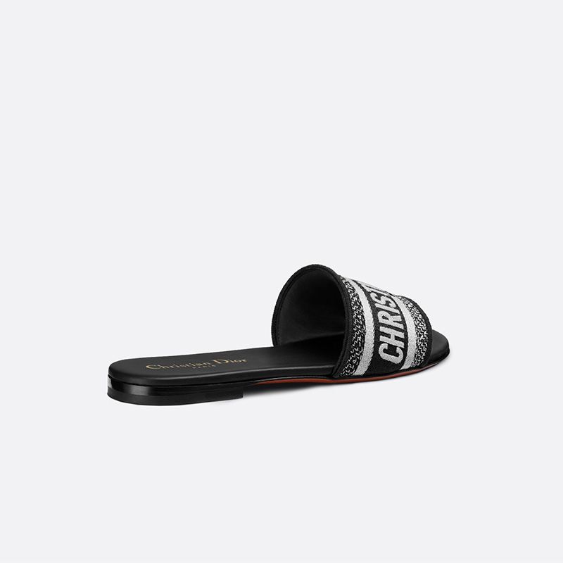 Christian Dior Dway Slides Women Canvas Black