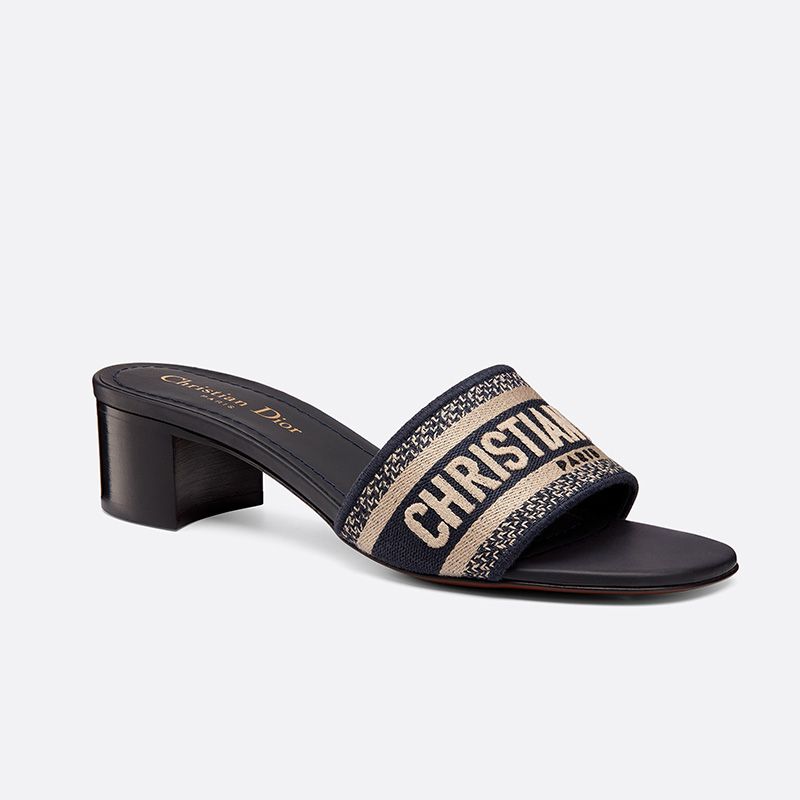 Christian Dior Dway Slides Women Canvas Black