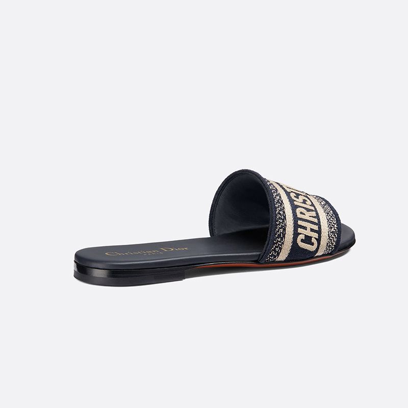 Hot Christian Dior Dway Slides Women Canvas Blue