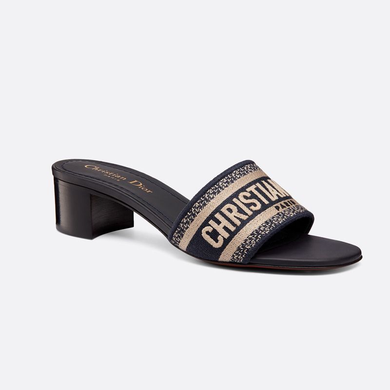 Hot Christian Dior Dway Slides Women Canvas Blue