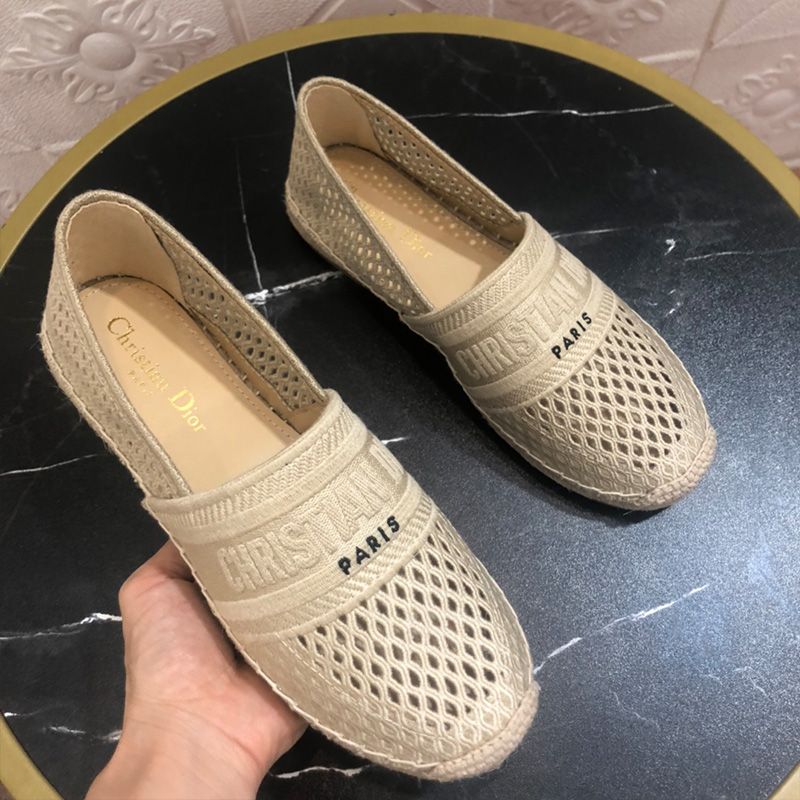 Christian Dior Granville Espadrilles Women Mesh Beige Hot Sale