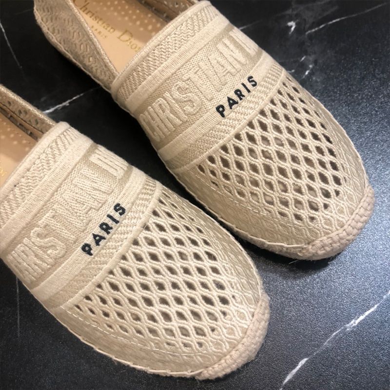 Christian Dior Granville Espadrilles Women Mesh Beige Hot Sale