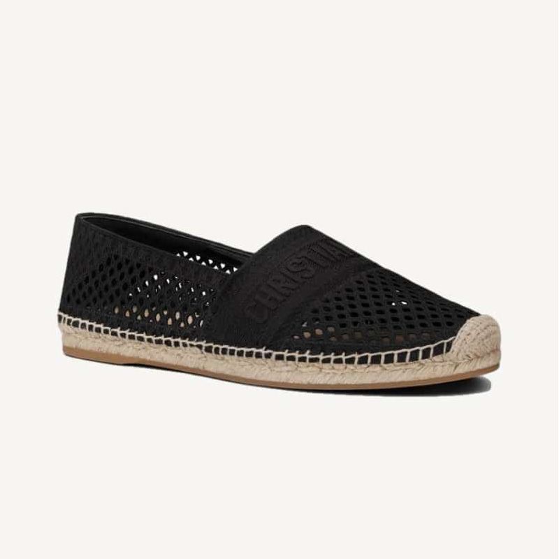 Christian Dior Granville Espadrilles Women Mesh Black Hot Sale