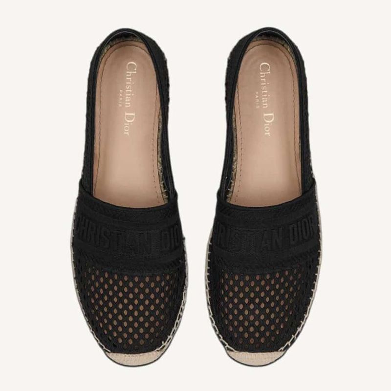 Christian Dior Granville Espadrilles Women Mesh Black Hot Sale