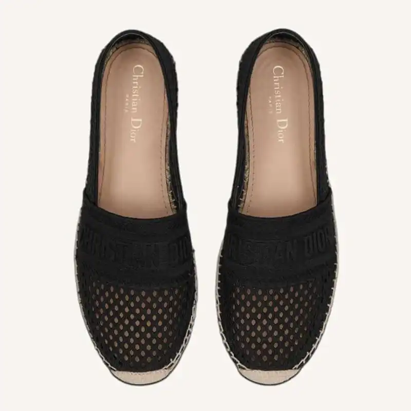 Cheap Hot Christian Dior Granville Espadrilles Women Mesh Black