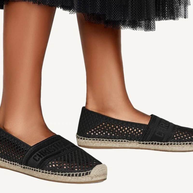 Christian Dior Granville Espadrilles Women Mesh Black Hot Sale