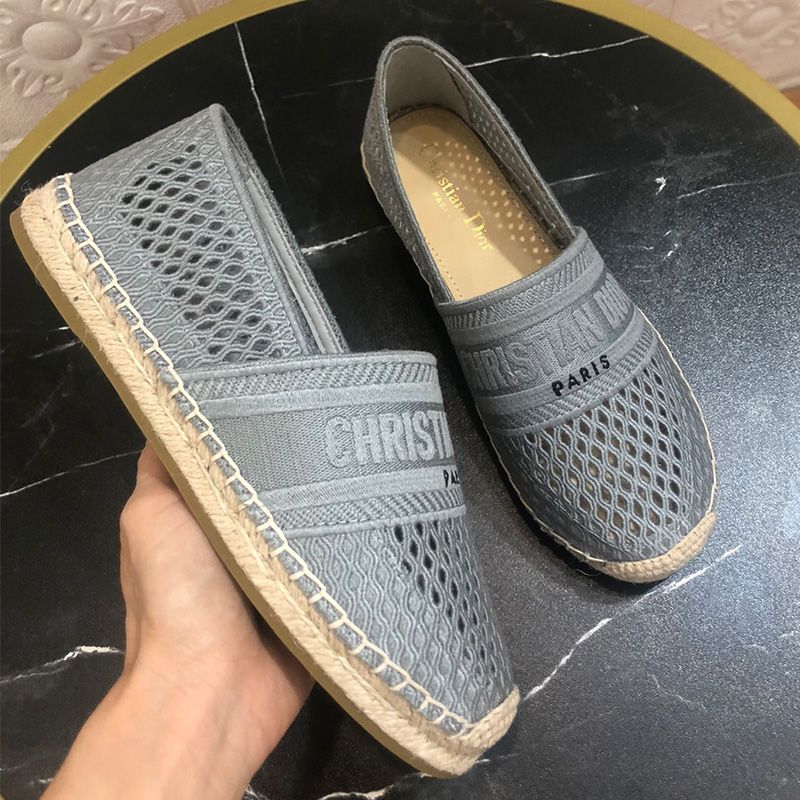 Christian Dior Granville Espadrilles Women Mesh Sky Blue Hot Sale