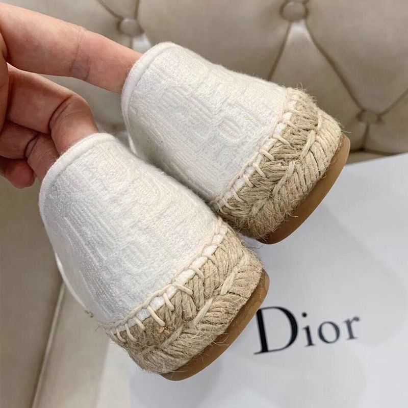 Hot Christian Dior Granville Espadrilles Women Oblique Motif Canvas White