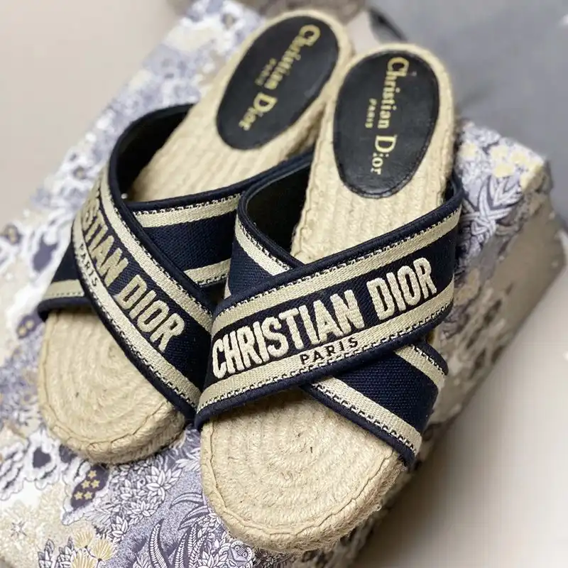 Hot Christian Dior Granville Slides Women Cotton Blue